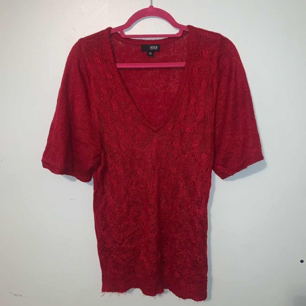 Ana Red Knit Blouse